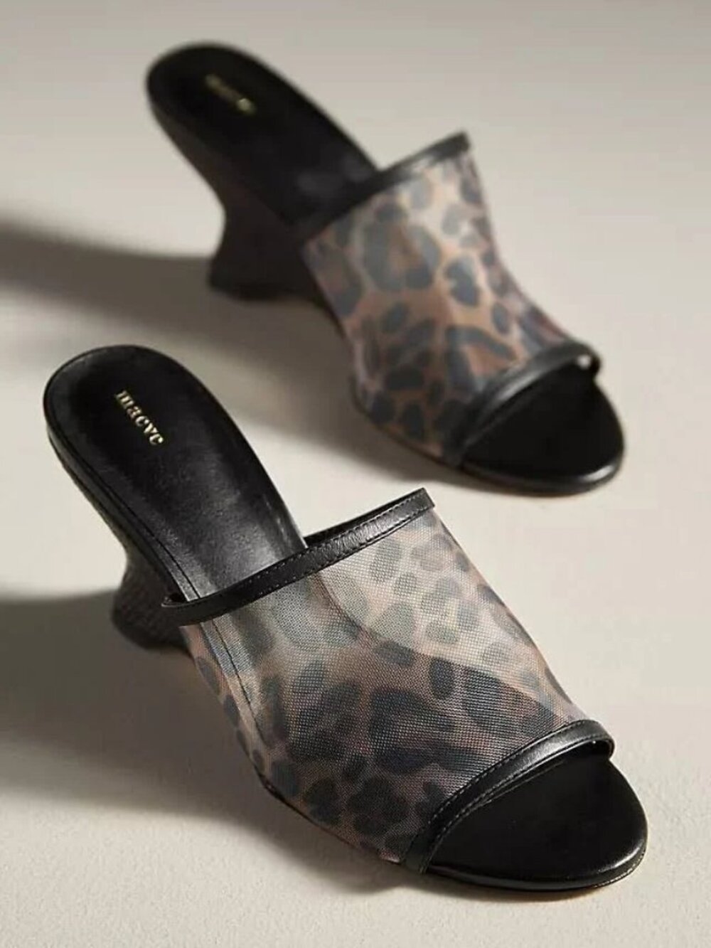[Anthropologie] NWOB Maeve Leopard Print Mesh Mules 11